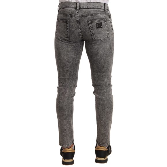 Dolce & Gabbana Gray Faded Soft Cotton Slim Fit Denim Jeans - Picture 3 of 4
